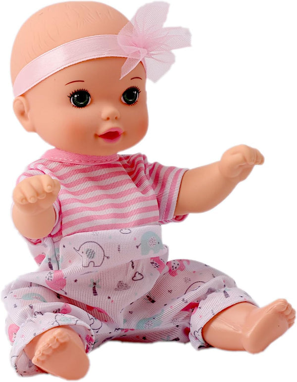 POCO DIVO Pink Headband Sweetie Cherub: 8-inch Toddler Girl Doll with Romper Onesies