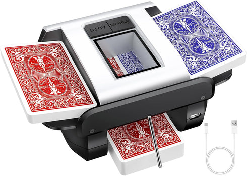 Automatic Card Shuffler with Dual Modes, Rechargeable Card Shuffler 2 Deck 2000