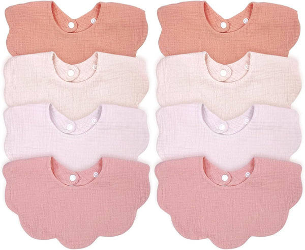 Baby Bibs Muslin Bibs 8 Pack for Drooling and Teething for Unisex