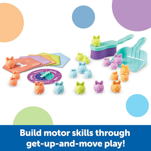 Learning Resources Count & Clean Dust Bunnies - 29 Pieces Educational Toys Set, Age 3+ Toddler Activities, Color