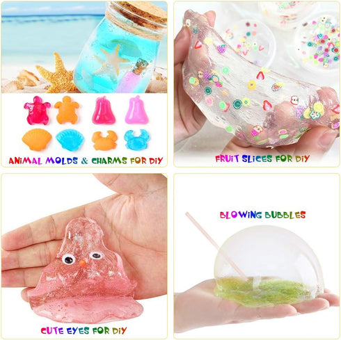 WINLIP 135 Pack 30 Slime Supplies Kit, Slime Making Kit Crystal Slime, Glitter Jars, Charms, Sugar Paper, Foam Beads