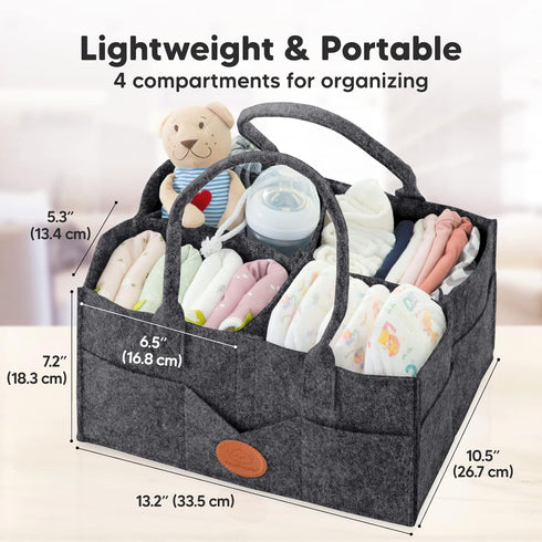 KeaBabies Portable Diaper Changing Pad and Diaper Caddy Organizer - Travel Diaper Change Mat - Baby Organizer