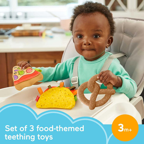 FISHER-PRICE BABY Set, 3 Fisher-Price Tiny Treats Gift pretend food infant teething toys
