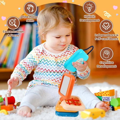 1.5-2 18 Toddler Travel Toys for Flights Busy Cube, Montessori Quiet Cube for Toddler Road Trip Essentials, Fine Motor