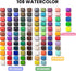108 Set,Art Set JusArt Colors Watercolor Paint Supplies with Metallic Color, Detail Painting Brushes, Water Brush Pens