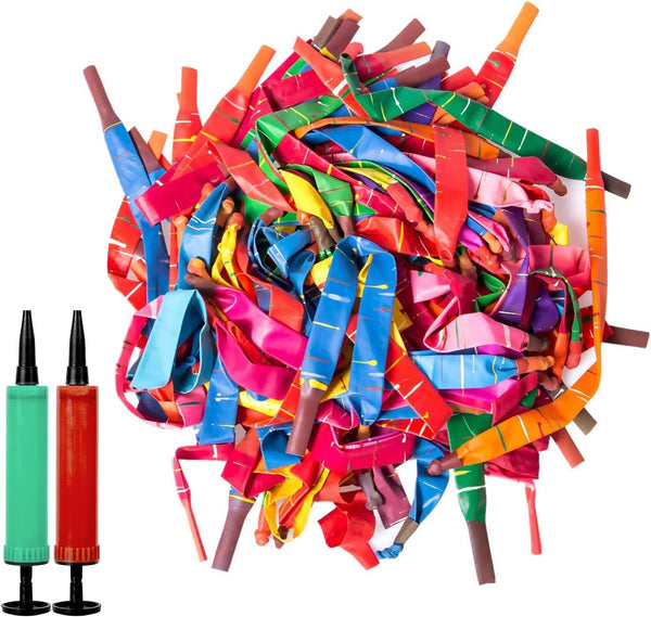 100pcs Colorful Giant Rocket Balloons with Two Air Pumps for Parties