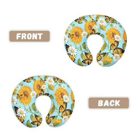 Psesaysky Sunflower Butterfly Baby Nursing Pillow Cover Stain Resistant Neutral Pillow Cover Stretchy Breathable