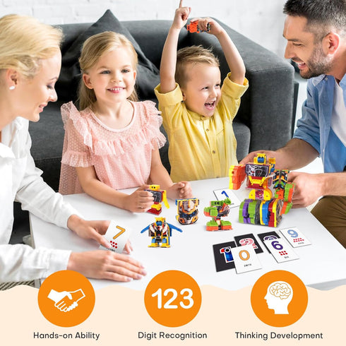 10 1 10 3+, in Number Robots Transforming Toys - Convertible to Big Robot, Number Blocks with Digital Cards, STEM