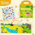 pinkking 3 4 5 Magnetic Reusable Sticker Book for Toddler, Dinosaur Activity Magnet Book for Years Boys Girls Road Trip