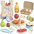 Wooden Play Food Toys for Kids - Pretend Play Kitchen Accessories Toy