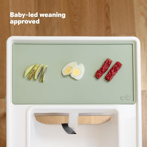 6 100% ezpz Tiny Placemat (Blue) - Months+ - Non-Slip, Silicone Placemat for Infants and Toddlers - Fits on Most