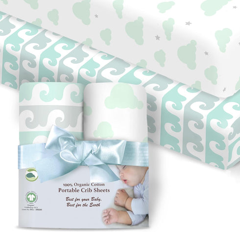 100% Organic Cotton Fitted Sheets Fit and are Compatible with Graco Pack