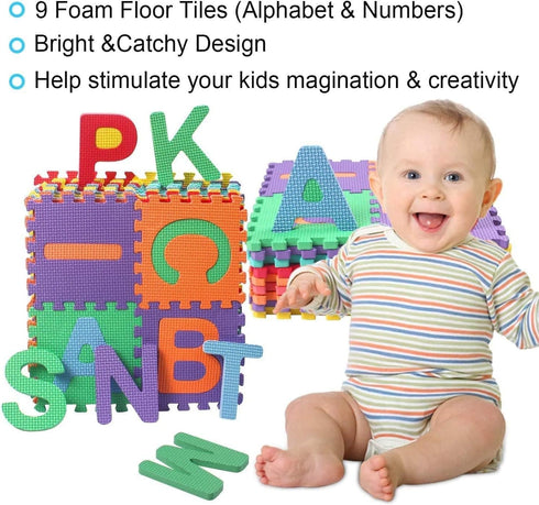 Kangler (36-Piece Set) 5.9inch 5.9inch Kids Foam Puzzle Play Mat x Interlocking EVA Floor Tiles with Alphabet