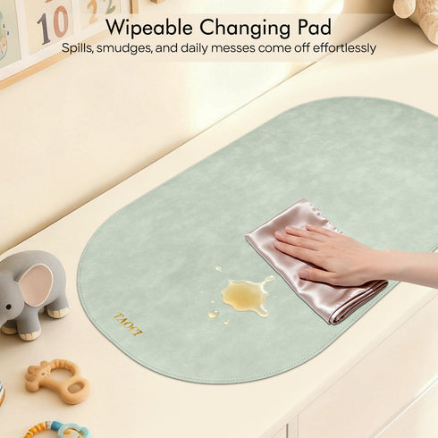 27.5" 15.7" Portable Changing Pad - Baby Changing Mat, Waterproof Diaper Changing Pads, Wipeable Foldable Vegan Leather