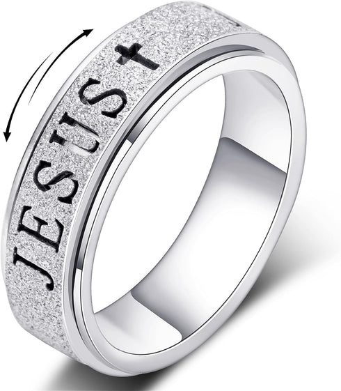 OreilleStar Fidget Spinner Anxiety Ring for Women: Fidget Toys Adults Cute Jesus