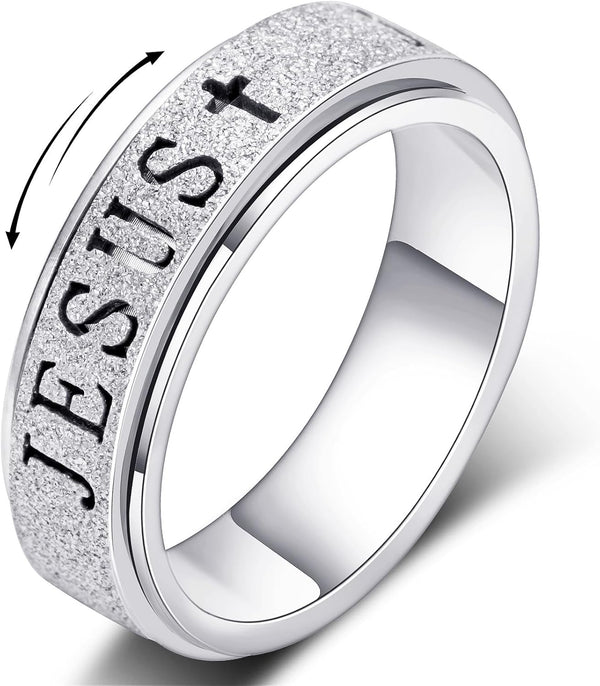 OreilleStar Fidget Spinner Anxiety Ring for Women: Fidget Toys Adults Cute Jesus
