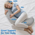 SweetSlubr 47.2 9.8'' Pregnancy Pillows for Sleeping, C-Shaped Maternity Pillow for Pregnant Women with Adjustable