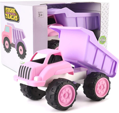 Liberty Imports Big Plastic Dump Truck in Pink Color for Toddlers and Girls - Large Tilting Dumper, Free Play Toy