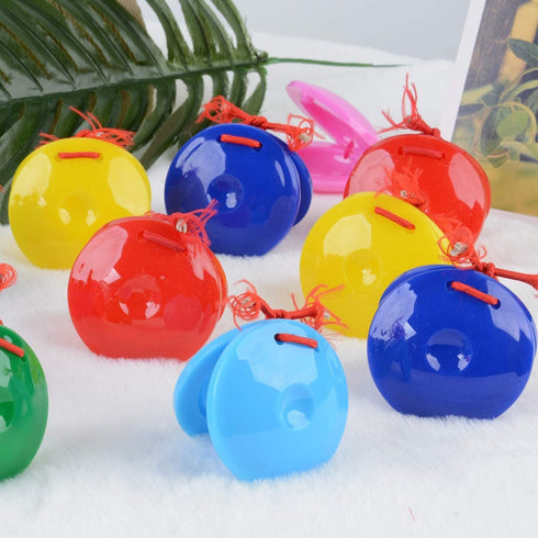 24Pcs Kids Percussion Instrument Finger Castanets, B bangcool Castanets Creative Musical Instrument for Kids Percussion