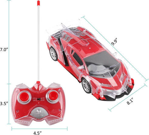 Light Up RC Remote Control Racing Car, 1:20 Scale Radio Control Sports Car with Flashing LED Lights