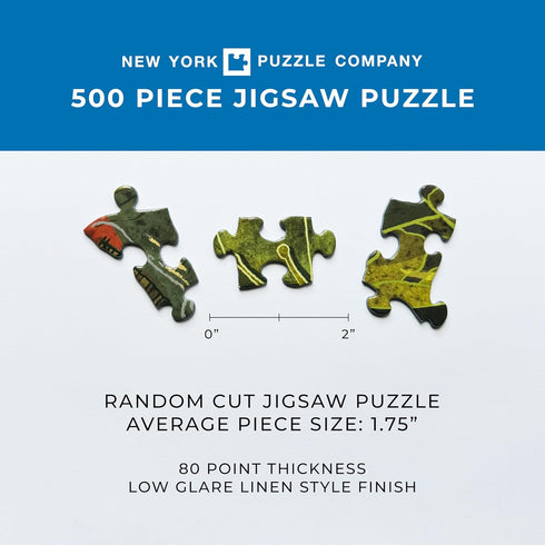 500 New York Puzzle Company - Lor Pemberton Merry and Bright - Piece Jigsaw Puzzle for Family Game Nights by Lor