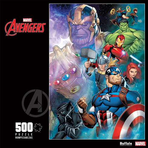 Buffalo Games - Marvel - Thanos vs. The Avengers - 500 Piece Jigsaw Puzzle for Adults Challenging Puzzle Perfect for Game Nights - Finished Puzzle Size is 21.25 x 15.00