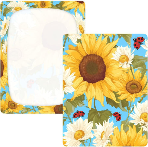 Bseiialft 52 28 Sunflowers Leaves Crib Sheets for Boys Girls Soft and Breathable Cotton Baby Sheets for Standard Crib