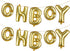 BBTO 2 Pack Oh and Boy Balloons Banners with Gold Rope for Baby Shower Birthday Party Gender Reveal