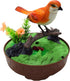PowerTRC Singing & Chirping Bird in Cage, Realistic Sounds & Movements, Battery Operated, 10” x 7”