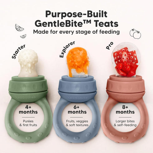 2pk 6-12 Frozen KeaBabies Baby Fruit Feeder - Silicone Baby Food Feeder for Babies Months, Breast Milk Popsicle