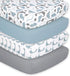 The Peanutshell 4-Pack Fitted Crib Sheet Set - Super Soft & Breathable