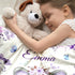 Snoweets Personalized Baby Blanket for Girls Kids Boys, Custom Elephant Blanket with Name for Daughter Niece Her