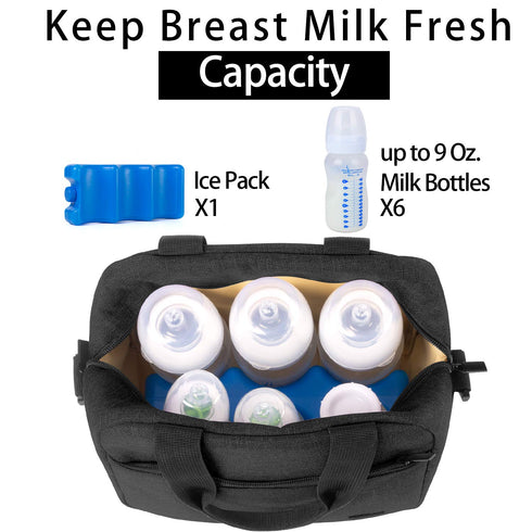 Pack 6 9 Teamoy Breastmilk Cooler Bag with Ice Fits Large Baby Bottle Up to Ounce, Travel Baby Bottle Cooler Bag