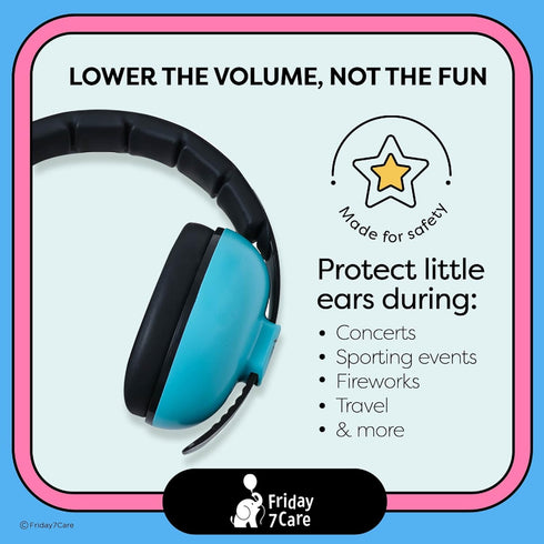 Baby Headphones for Noise Protection, Blue Over-Ear Earmuffs for Infants 0-24 Months