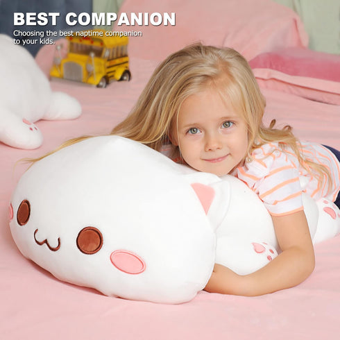 Onsoyours 25.5" Cute Kitten Plush Toy - Soft Anime Cat Large Pillow for Kids