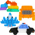 4 Pack Push Pop Bubble Sensory Fidget Toys, Simple Silicone Squeeze Toy Pack for Stress Relief