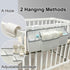 Hanging Baby Diaper Caddy, 3-in-1 Organizer Holder for Baby Crib, Nursery Diaper Stacker Storage for Crib, Changing