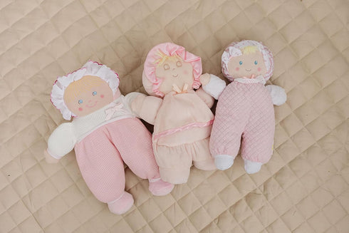Soft Baby Doll - Cuddly and Soft - Perfect First Doll for Infants and Toddlers - Cute Pink and White Outfit - Nontoxic