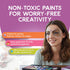 24 Incraftables Non-Toxic Water-Based Face Paint Kit Colors with Brushes, Stencils & Glitter for DIY Art, Cosplay