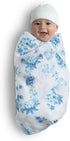 100% 47x47 Inches (Pack 4), Delta Children Cotton Muslin Baby Receiving Blankets for Girls and Boys of Blue Botanicals