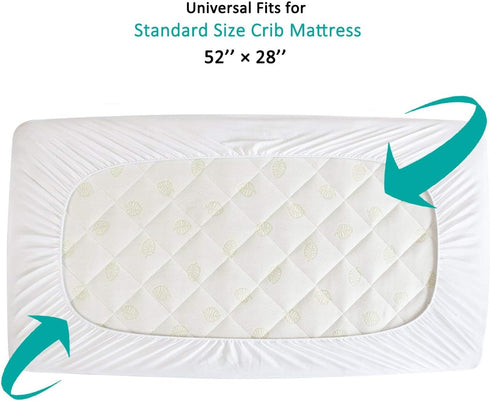 2 Pack 100% Waterproof Crib Mattress Protector Fitted Crib Sheets Cover Toddler Bed Mattress Pad Protector for Boys