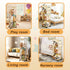 Thick&Thin Stuffed Animal Storage & Organizer, Wooden Zoo Toy Holder with Net, Large Plushies Storage with Wheels