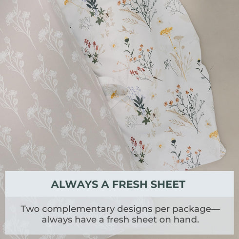 2 Pack Pobibaby - Premium Changing Pad Cover - Ultra-Soft Jersey Knit, Stylish Floral Pattern, Safe and Snug for Baby
