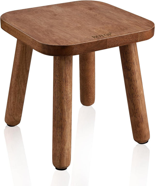 Small Wooden Step Stool, Cute Non-Slip One Step Stool for Adults Kids,
