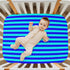 Pigsaly 27x39 Inch Crib Sheets Aqua Blue Vertical Stripes Baby Sheet for Standard Crib Mattress Boys Girls Toddler Bed