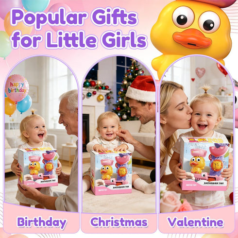 1-3: 1 2 3 2-4 12+ Bath Toys for Kids Ages Toddler Bath Toys for Year Old Girl Gifts - Pink Bathtub Toy for Toddlers