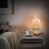 Vdsrup Table Lamp Wildflowers Colorful Nightstand lamp Fabric Lamps with Wood Base Fabric Shade Bedside Desk Lamps