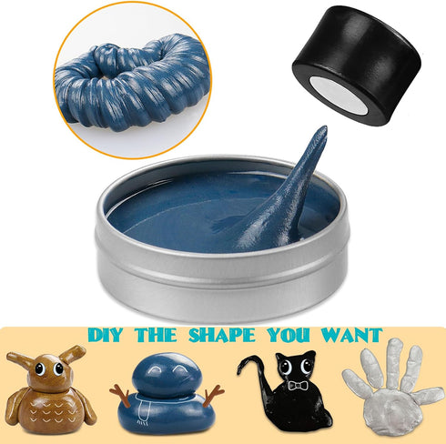 Blue Magnetic Slime Putty - Magic Hand Soft Putty with Bigger Magnet for Stress Relief