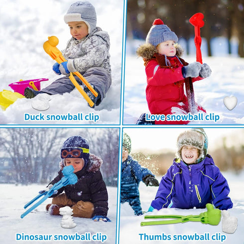 Holady 4PCS Large Size Snowball Maker Clip,Snowball Maker Tool with Handle for Snow Ball Fights, Snow Toys Kids Winter