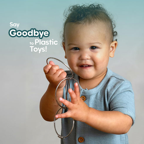 Jangles - Made in USA Stainless Steel Baby Rattle, Teether, Teething Bracelet & Fidget Toy Heirloom Quality, Safe